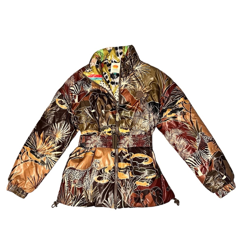 New FARM Rio Savannah Dream Reversible Puffer Jacket Size S
